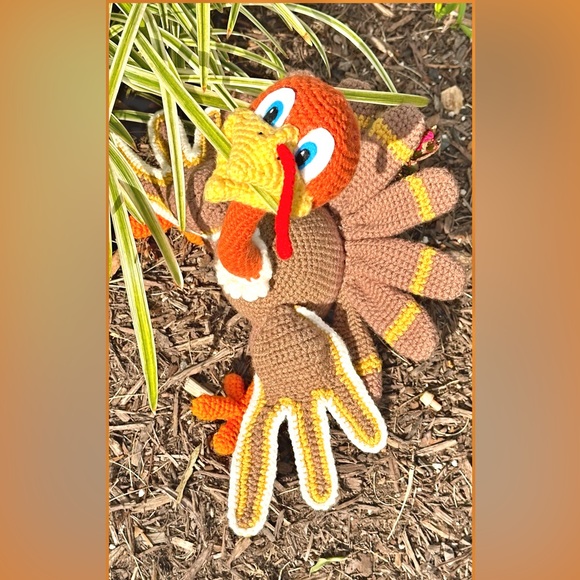 Turkey Tom Handmade Thanksgiving Fall Autumn Home Decor Wired-Frame Body - New - Picture 6 of 11